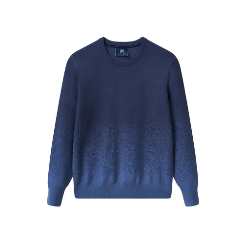 FILA Knitwear Men's Blue Crew Neck Moderate