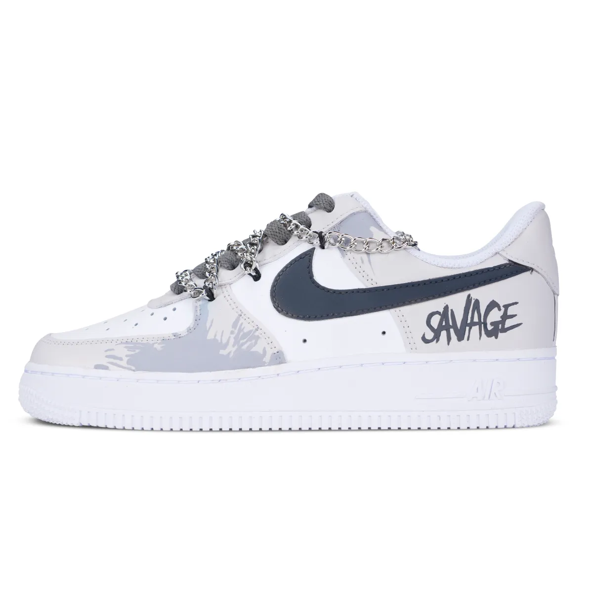 Nike Air Force 1 Photocopier Splash Abrasion Resistant Low top Skateboard Shoes Men's White Black