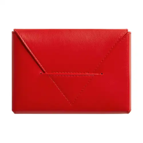 Bottega Veneta Cow Leather Card Holder Women's Ruby Stone Color