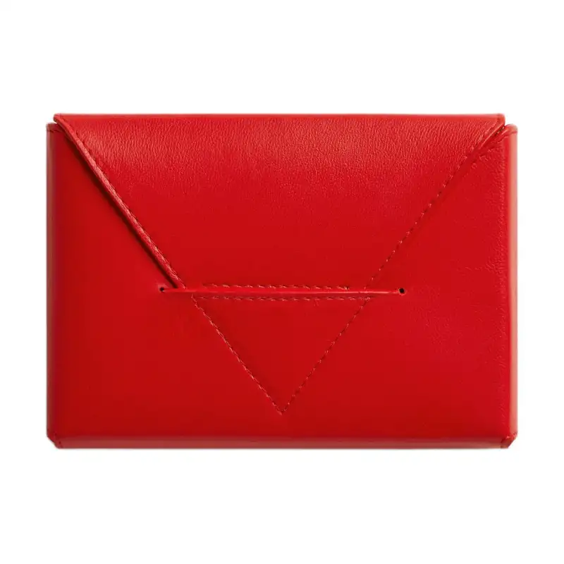 Bottega Veneta Cow Leather Card Holder Women's Ruby Stone Color