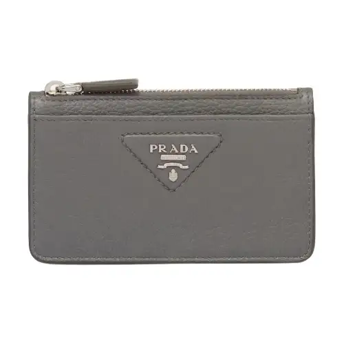 PRADA Saffiano Leather Card Holder Card Holder Men's Marble Gray