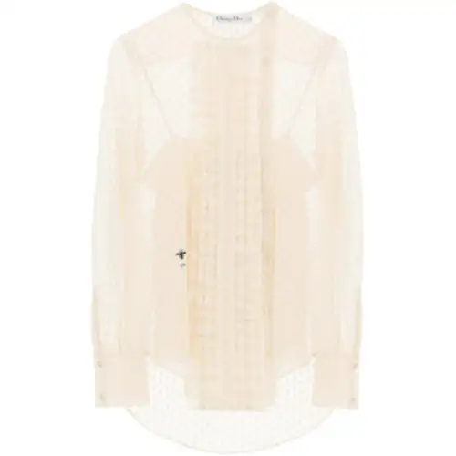 DIOR Shirts Women's Beige Crew Neck Moderate