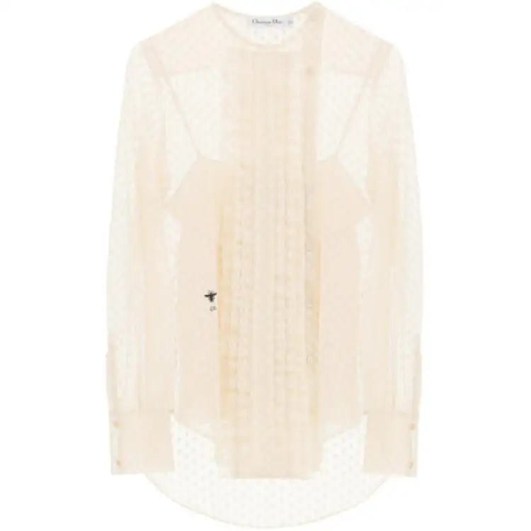 DIOR Shirts Women's Beige Crew Neck Moderate