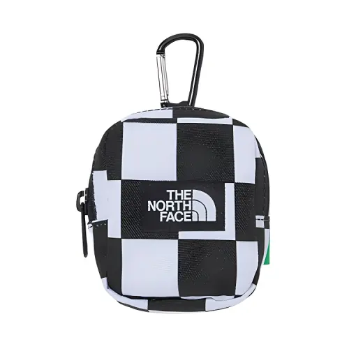 THE NORTH FACE Checkerboard Recycled Polyester Earphone Case Mini Unisex Black/White