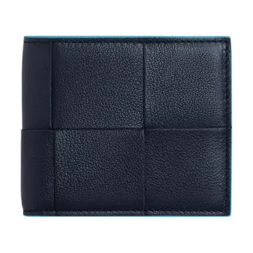 Bottega Veneta Lambskin With Calfskin Wallet Men's Dark Blue