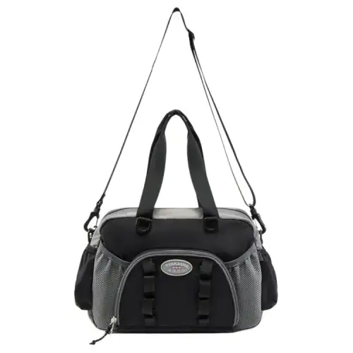 China Li Ning x Takasha joint model brand classic logo nylon shoulder crossbody handbag women's black