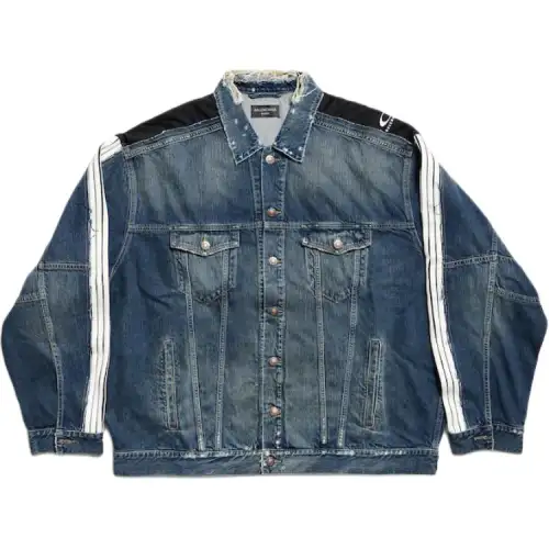 Balenciaga Denim Jacket Loose Fit Men's Blue