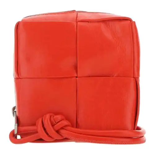Bottega Veneta Cow Leather Cell Phone Pouch Women's Red