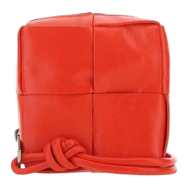 Bottega Veneta Cow Leather Cell Phone Pouch Women's Red