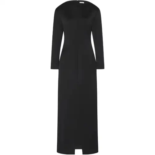 THE ROW Long Sleeved Dresses Women's Black Boat Neck Moderate Long