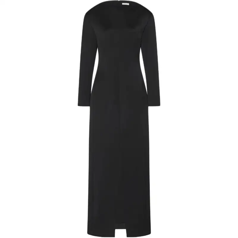 THE ROW Long Sleeved Dresses Women's Black Boat Neck Moderate Long