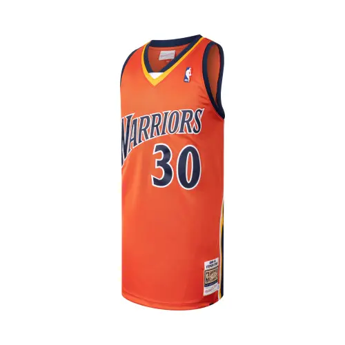 Mitchell & Ness NBA 09-10 Season Golden State Warriors Curry No. 30 AU Player Edition Retro Sports Embroidered Basketball Vest Men and Women Same Style Orange