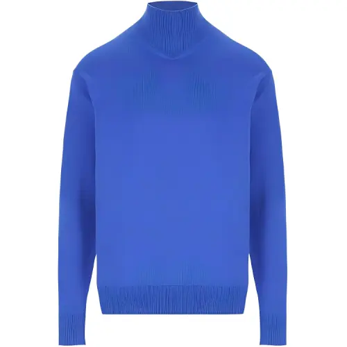 Bottega Veneta Cashmere Sweaters Men's Blue Turtleneck Moderate