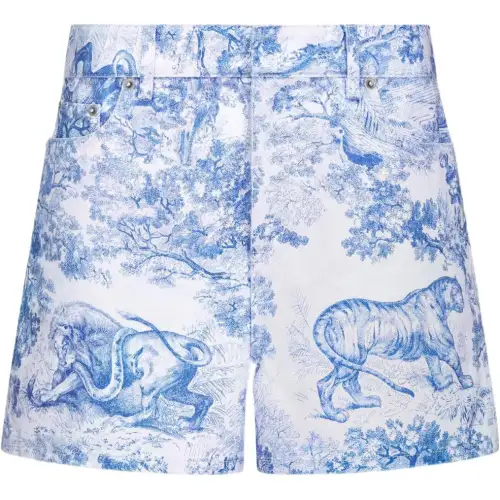 DIOR Quarterly New Products Denim Shorts Women's Blue Moderate Other