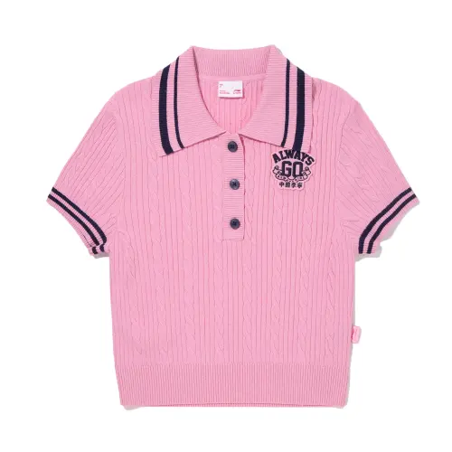 Li Ning Polo Shirt Women's Peach Wood Pink