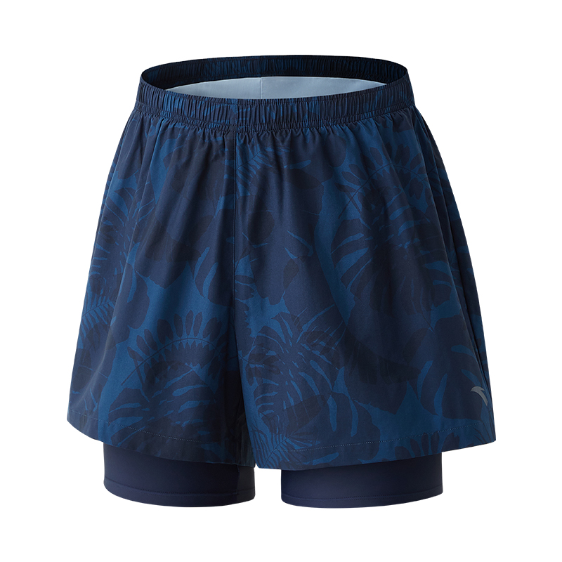 Anta Beach Shorts Men’s Dark Blue/Light Blue/Floral Light Blue