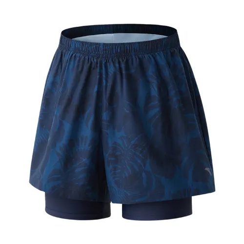 Anta Beach Shorts Men's Dark Blue/Light Blue/Floral Light Blue