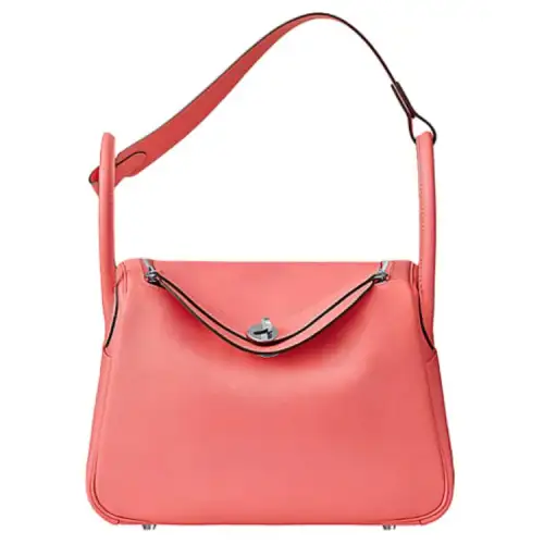 HERMES Lindy Evercolor Calfskin Handbag 30 Women's K4 Rose D'Ete Summer Rose Pink