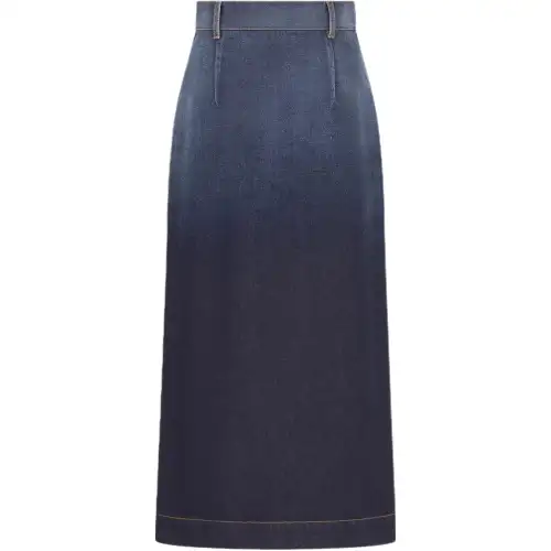 DIOR Denim Long Skirts Women's Blue Moderate Mid Length Other