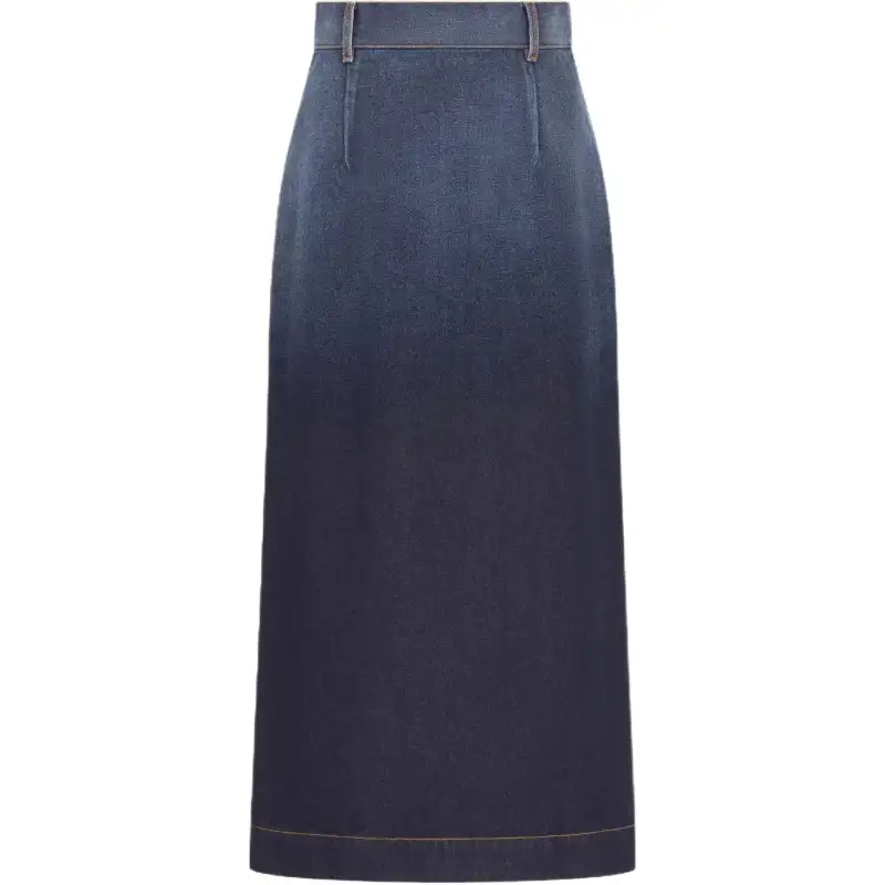 DIOR Denim Long Skirts Women's Blue Moderate Mid Length Other