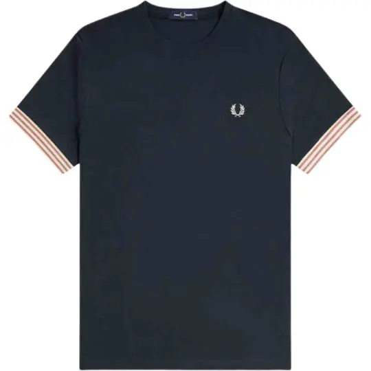 Fred Perry striped-cuffs T-shirt