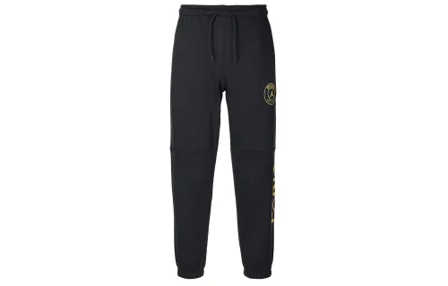 Jordan x PSG Brooklyn SS24 Paris Saint Germain, Letter Lace Up Casual Elastic Cuff Fleece Lined Knitted Sweatpants