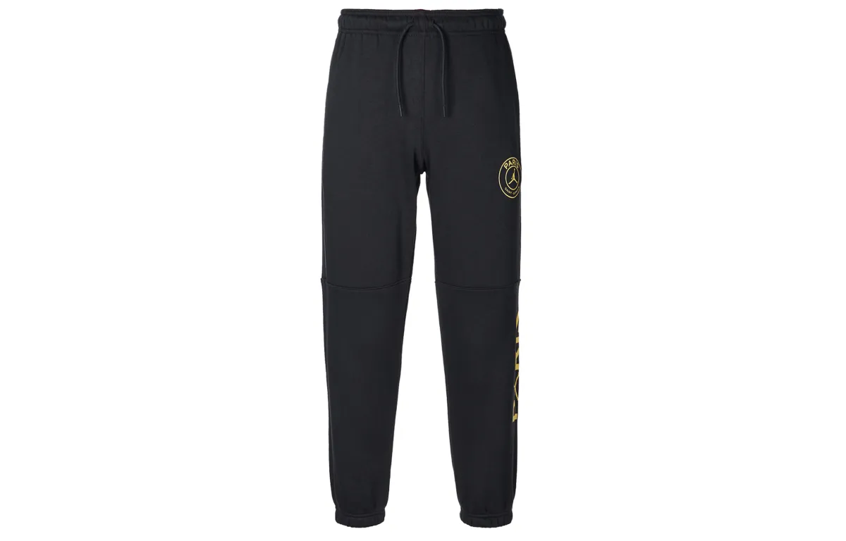 Jordan x PSG Brooklyn SS24 Paris Saint Germain, Letter Lace Up Casual Elastic Cuff Fleece Lined Knitted Sweatpants