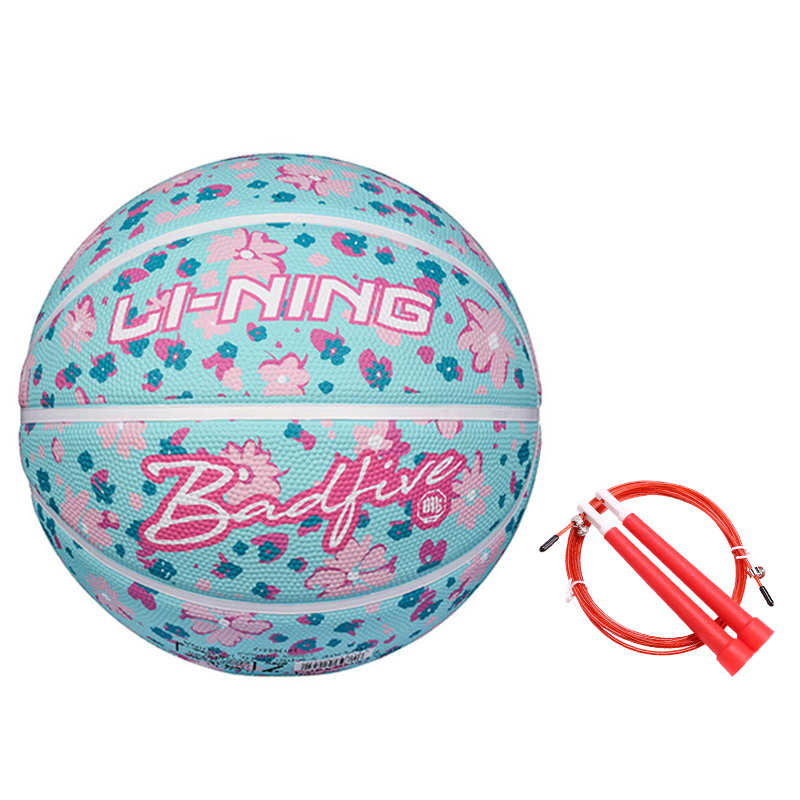 Li Ning Badfive Rubber Basketball Blue Green Pink White Size 7 Training Unisex