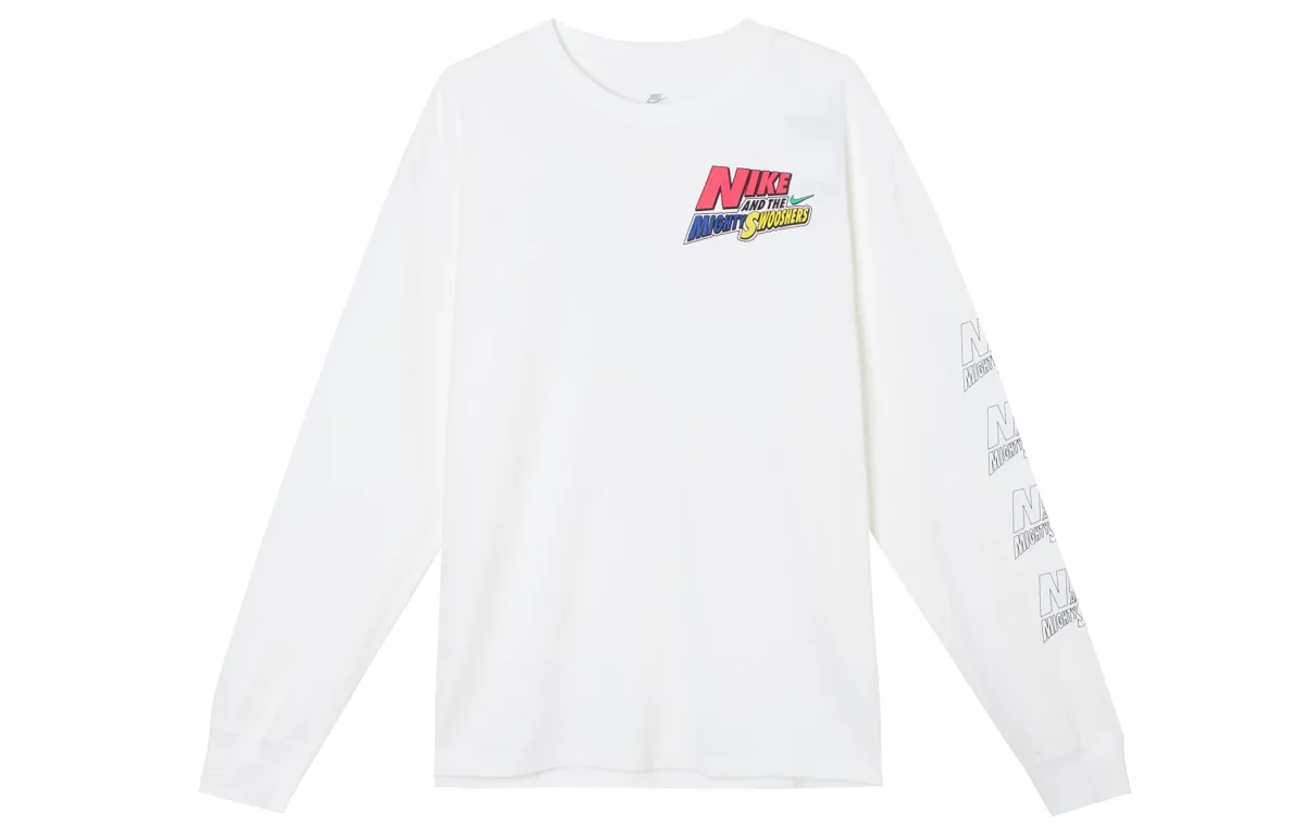 Nike T-Shirts Men's White Crew Neck Moderate Straight Fit