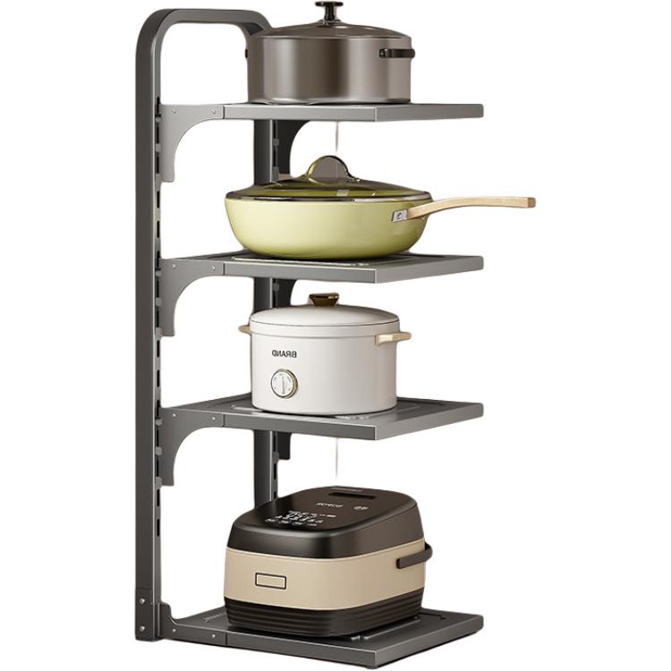 Jianyu Home Textiles Kitchen Multi-layer Shelf Household Multi-Function Cabinet Under Sink Pots Carbon Steel Layered Pot Rack Storage Rack
