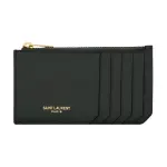 SAINT LAURENT PARIS Cow Leather Card Holder Women's Black