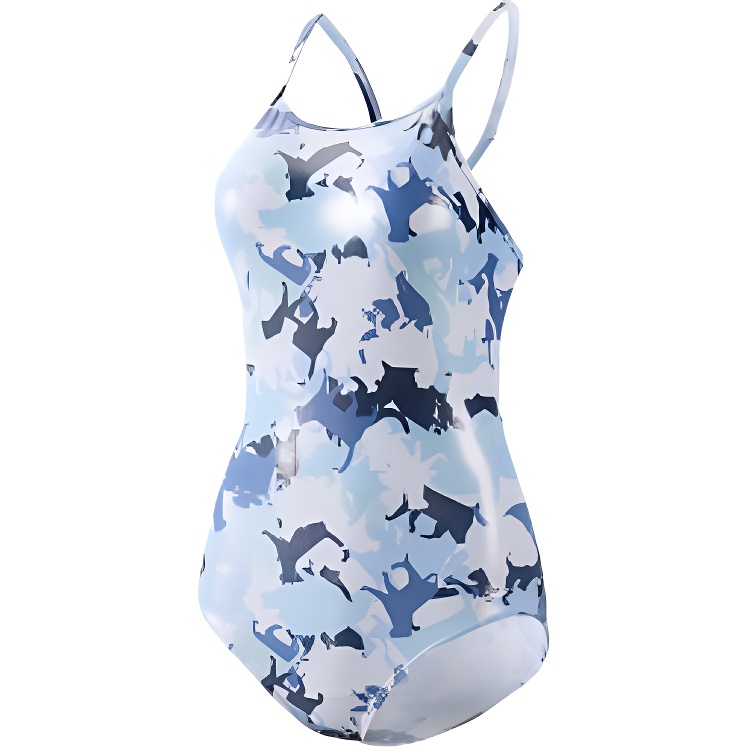 Li Ning One piece Swimsuit Women's Purple Blue
