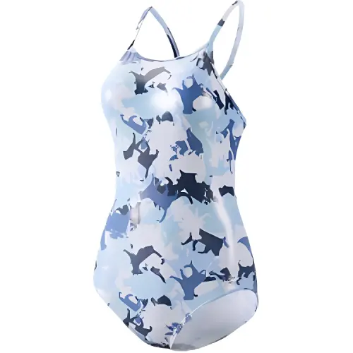 Li Ning One piece Swimsuit Women's Purple Blue