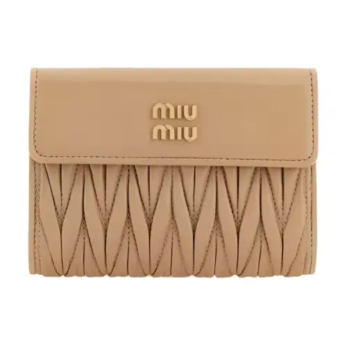 MIU MIU Leather Wallet Women's Umber