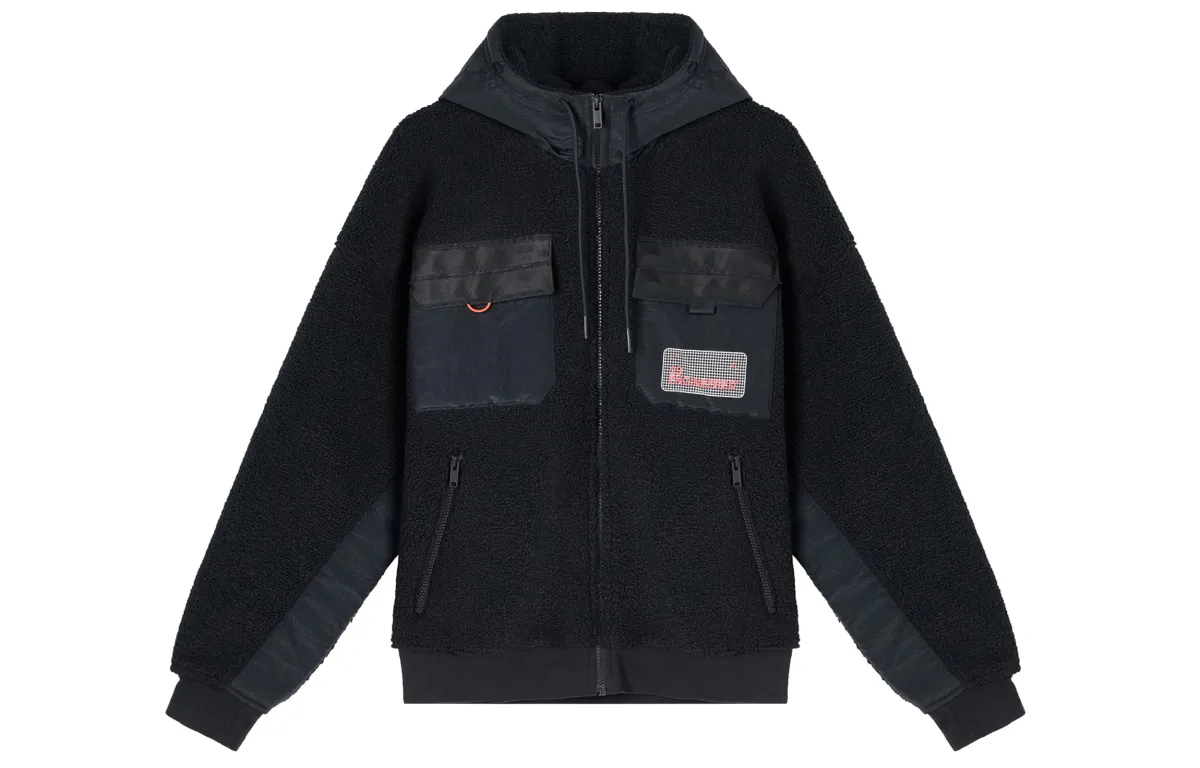 Jordan Jackets Men's Black Hooded Moderate Straight Fit