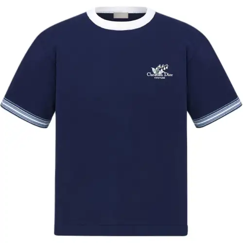 DIOR Homme Stripe Trim Crewneck T Shirt