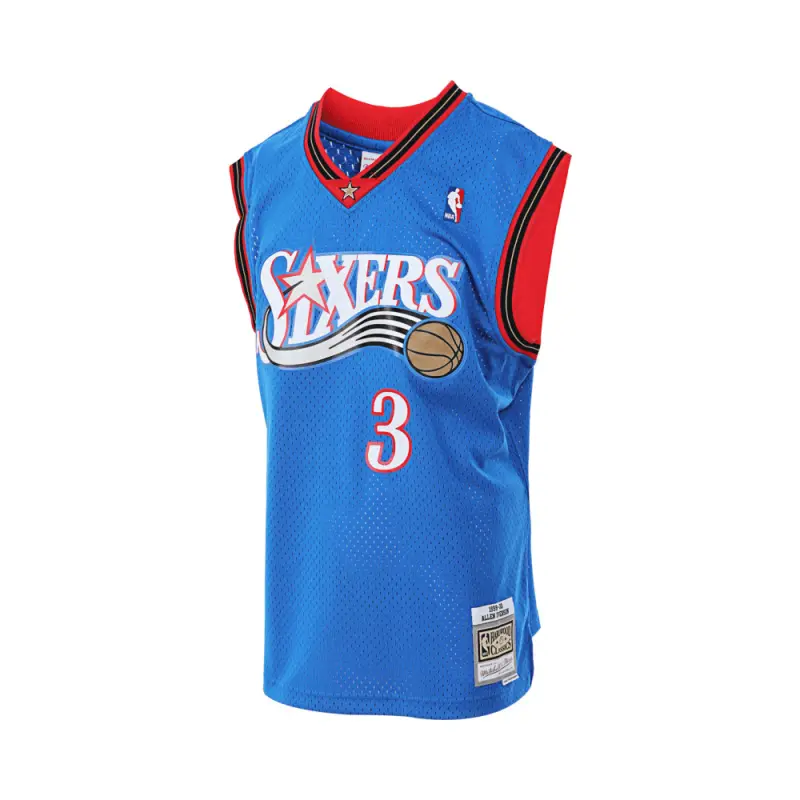 Mitchell & Ness x NBA joint SW fan version 1999-00 season Philadelphia 76ers Allen Iverson No. 3 away jersey basketball vest same style for men and women