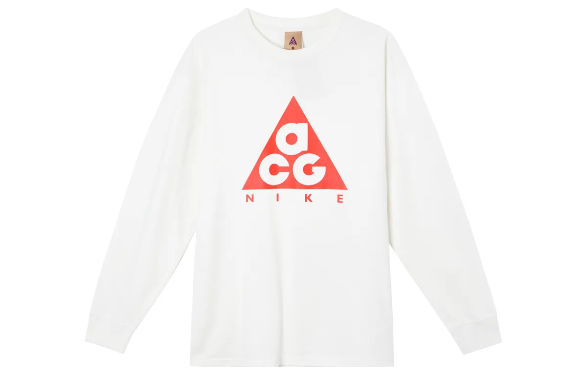 Nike ACG T-Shirts Men's White Crew Neck Moderate Straight Fit