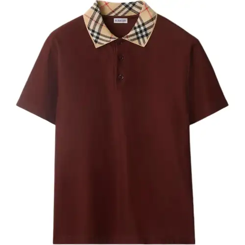 Burberry Check Collar Short Sleeved Polo Shirt