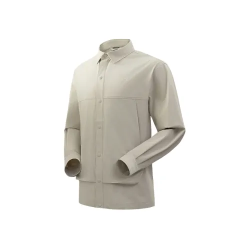 Under Armour Shirts Unisex Ecru Lapel Moderate Shirt
