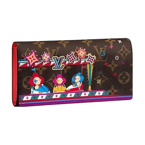 LOUIS VUITTON Sarah Wallet Monogram 16 Card Slot Vivienne Holiday Rouge Red