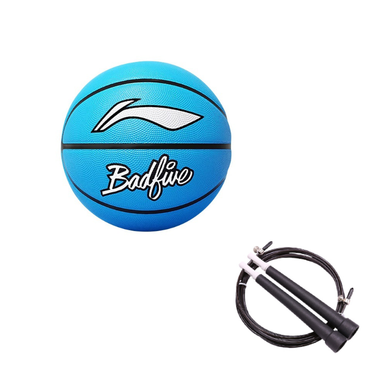 Li Ning Badfive Rubber Basketball Abrasion Resistant Blue No. 5, No. 7 Training Competition Unisex