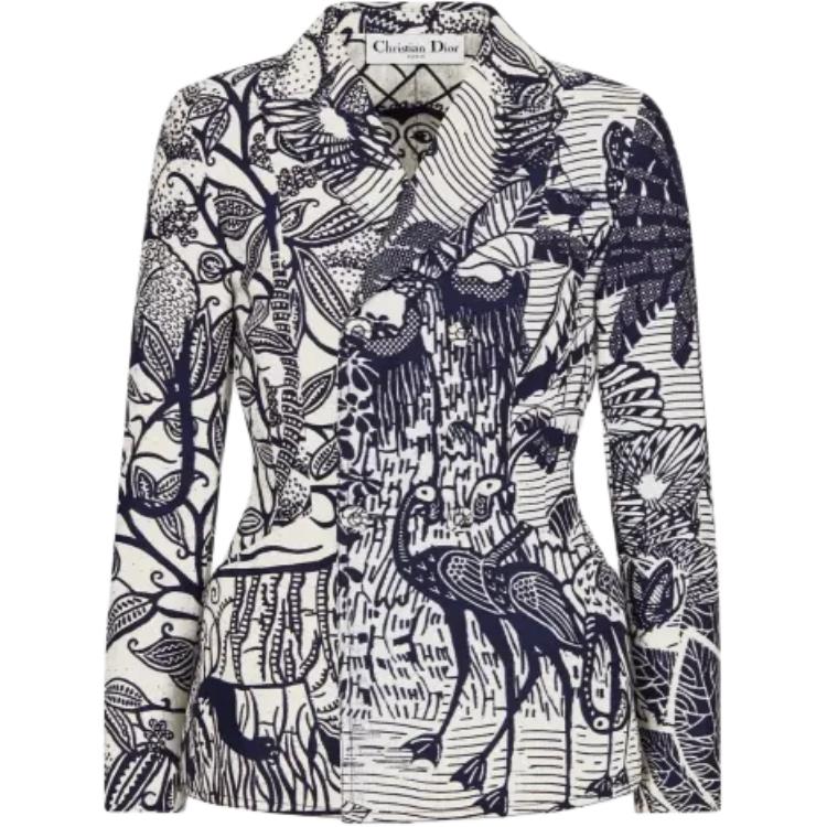 Christian DIOR Batik Patterned Double Breasted Jacket