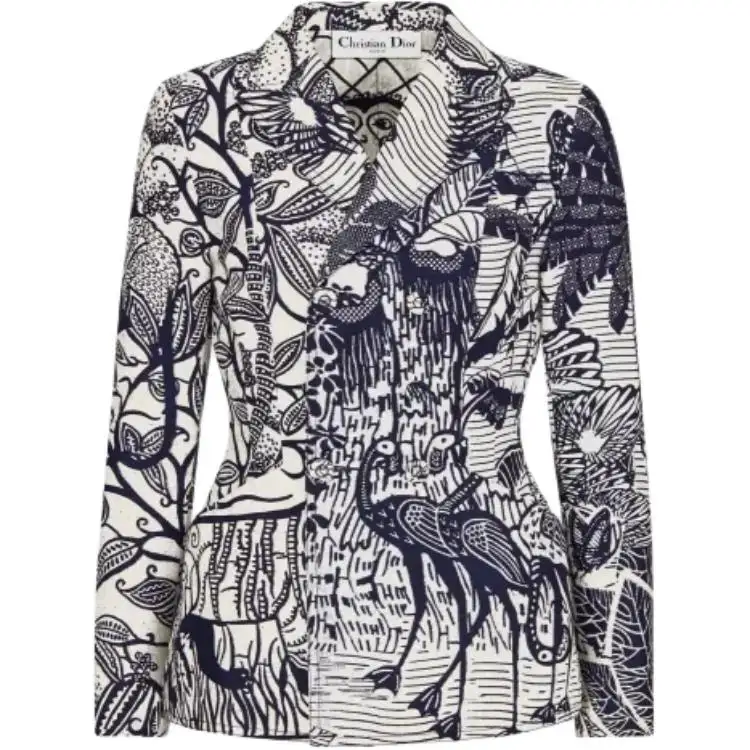 Christian DIOR Batik Patterned Double Breasted Jacket