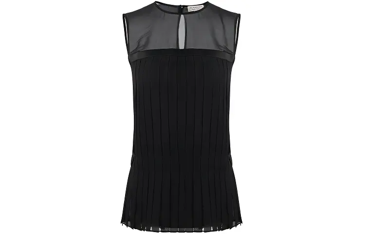 Burberry Camisoles Women's Black Crew Neck Moderate Straight Fit