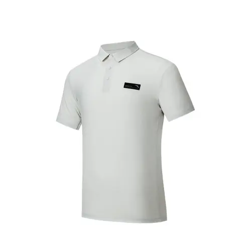 Anta Variety Training Collection Polo Shirt Men's Light Sand Gray