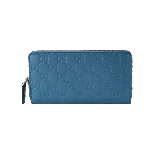 GUCCI Cow Leather Wallet, Wallet Regular Women's Light Blue
