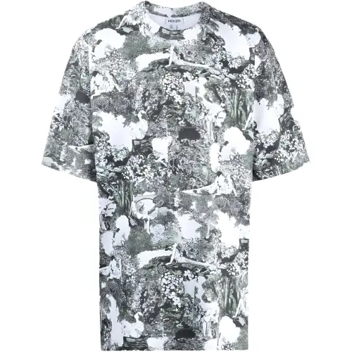 KENZO Pattern Printed Oversized Crewneck T Shirt