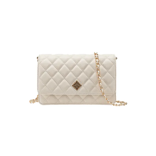 VANESSA HOGAN Cow Leather Diamond Patterned Bag, Chain Bag, Shoulder Bag, Crossbody Bag Regular Women's White