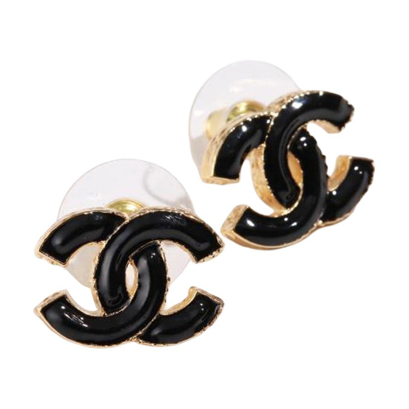 Серьги Chanel CHANEL C 23KC (золотой/черный)